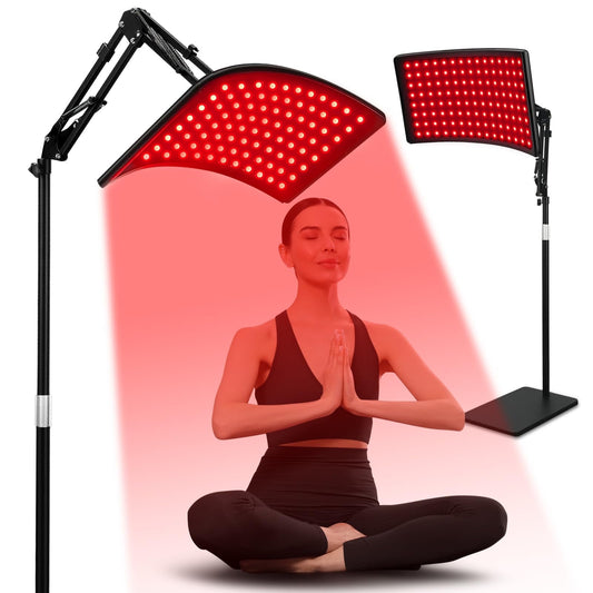 Red Light Therapy for Face and Body, Red Infrared Light Therapy Lamp with Stand Led 660Nm Red Light-Therapy& 850Nm Infrared Light Device for Body
